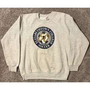 Vintage 91’ Retro Jerzees tag Elizabethtown College Soccer Gray Crew Neck XL